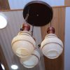Swirl hanging light, glass lampshades 3-bulb round