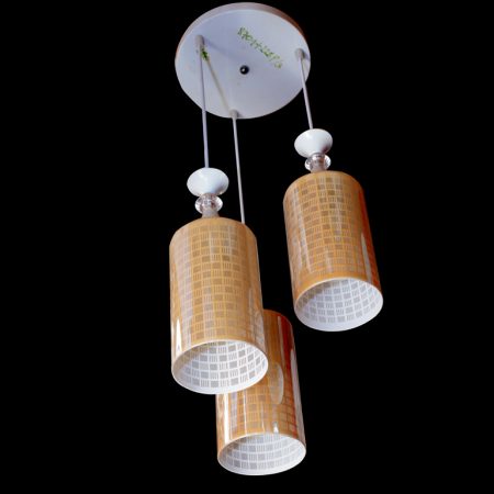 Round hanging light, Brown glass, 3-bulb (8701-228-3) 45K