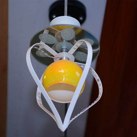 hanging light 1-bulb with glass lampshades (1792-1) 20K