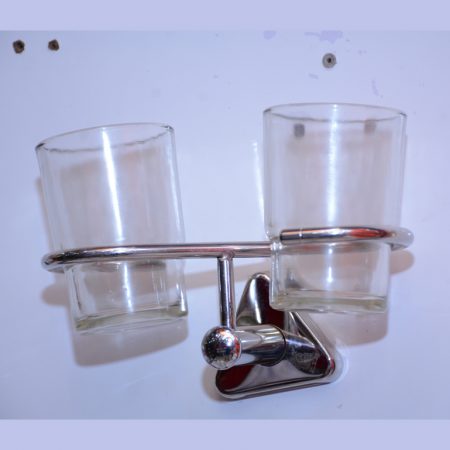 Tooth Brush Holder Double Silver 15K