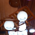 Swirl hanging light, 3-bulb wood lampshades and glass (89010k-3) 45K