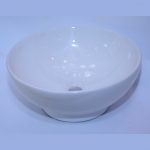 Round Countertop Bathroom Basin in White Ceramic